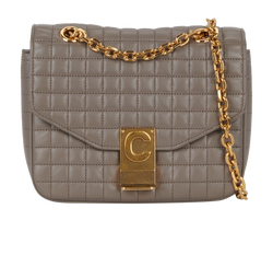 Quilted C Bag, Leather, Taupe, CU1169, DB, 2*